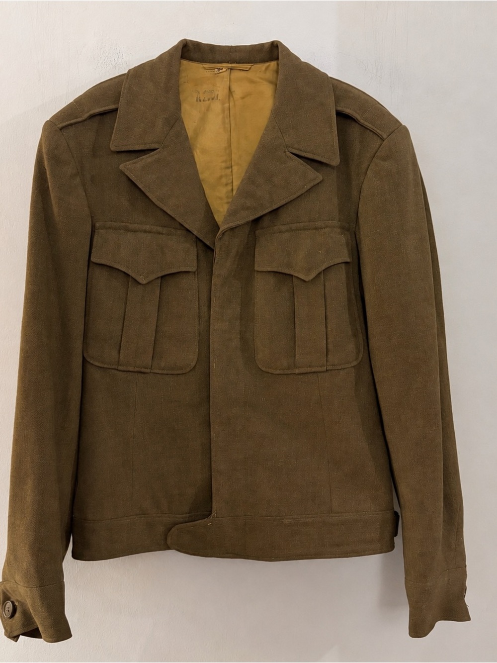 Vintage WWII US Army Ike Jacket 36L Wool Military Jacket 1940s